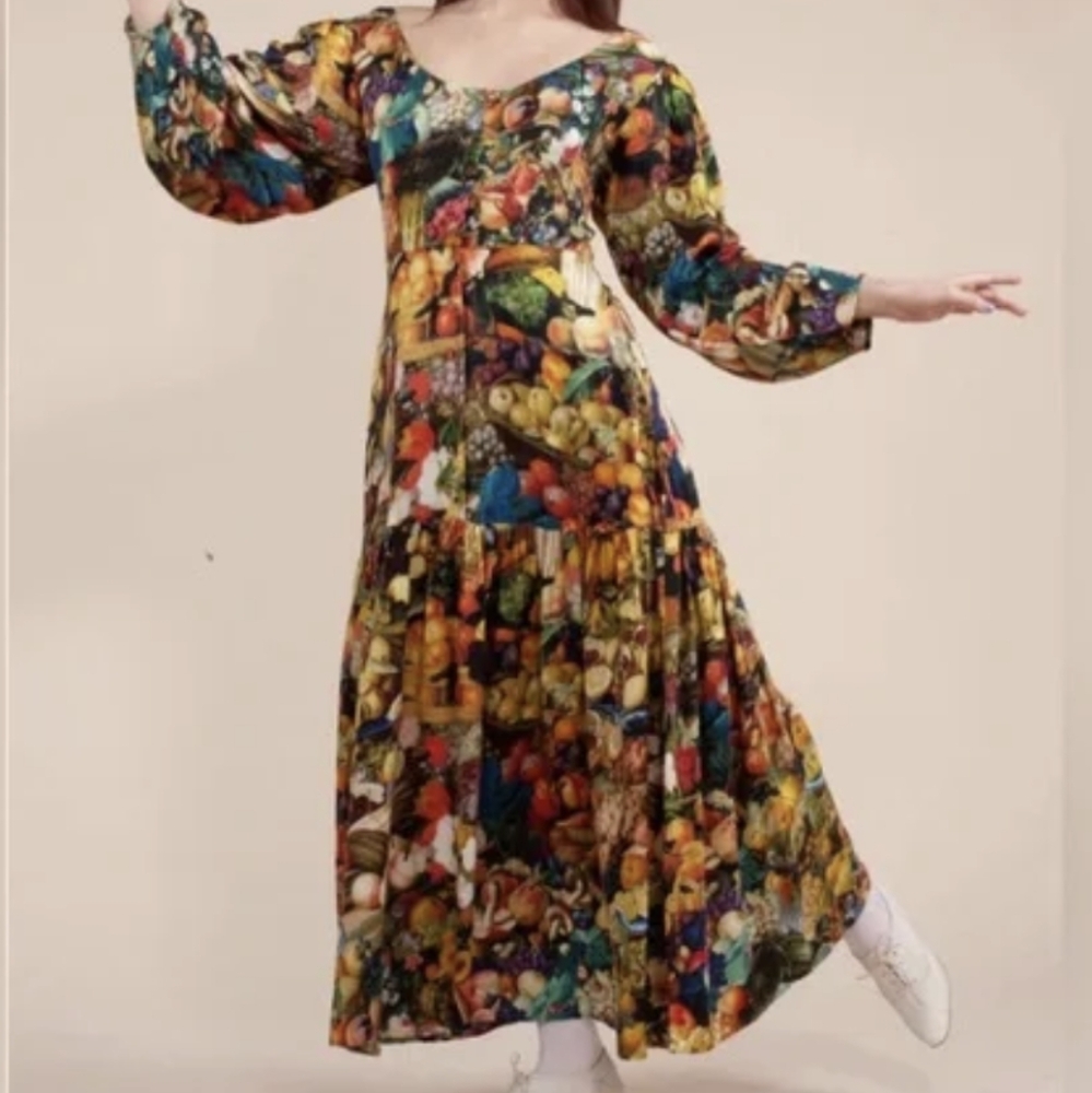 Samantha Pleet Harvest Print Banquet Dress